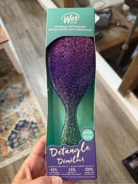 Limited Edition Purple to Green Glitter Detangler Wet Brush